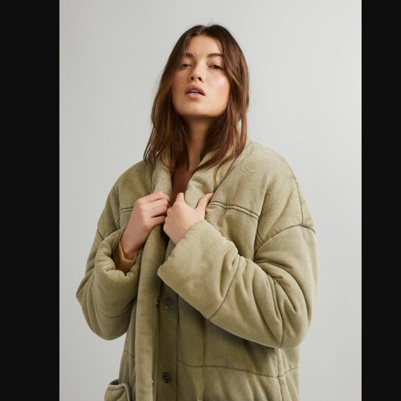 Free People Dolman Duvet Coat \\ Size XS // Sage Green - Picture 3 of 7